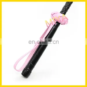 Fashion Adult Sex Toy Black Leather Handle Riding Crop thumbnail-3