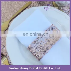NP020A Custom Gold Sequin Fabric Personalized Napkins Straps thumbnail-5