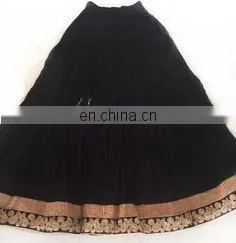 Indian Georgette Blue Gotta Patti Lehenga Skirt For Navratri With Tassel Gyspy Bohemian Belly Dance Hippie Boho Skirts Wholesale thumbnail-1