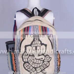 Pure Elegant Blue Hemp Backpack HBBH -0035 thumbnail-1