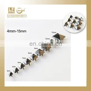 4,5,6,7,8,9,10,12,15 Iron or Brass Made Pyramid Shape Stud Rivet With Claws for Gloves and Belts thumbnail-1