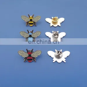 Colorful Bee Design Enamel Filling Metal Lapel Pin thumbnail-1
