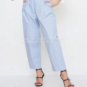 Ruffled Waist Ankle Casual Pants thumbnail-2