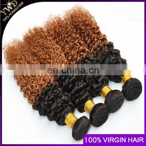 8A 3 Bundles 1B 30 Peruvian Virgin Hair Ombre Weave Cheap Ombre Peruvian Kinky Curly Virgin Hair Ombre Hair Extensions Two Tone thumbnail-3
