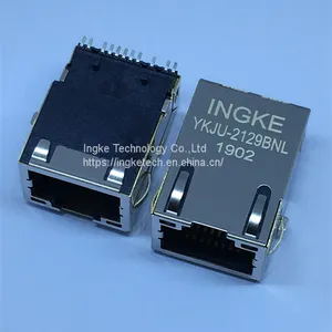Ingke YKJU-2129BNL 100% Cross 7498011122AR 1 Port 100 BASE-T SMT Tab Up RJ45 Magnetic Modular Jacks thumbnail-1