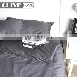 2018 OLIVEHOME 100% Cotton Soild Color Queen Size Home Embroidery Quilt Set Children Bedding Sets Black Comforters thumbnail-1