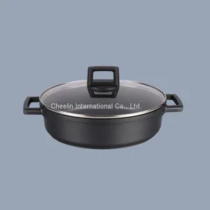 Non-stick Die Cast Aluminium Low Casserole With Soft Touch Handle thumbnail-1