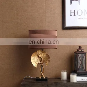 Top Sale Creative Design Ginkgo Leaf Shape Retro Nightstand Lights Gold for Home Decor thumbnail-1