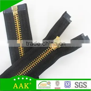8#Open End Long Gold Paint Metal Zipper thumbnail-4
