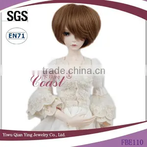 Short Cute Brown Syntheti Small Doll Hair Wigs thumbnail-1