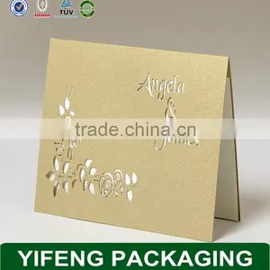 2015 Hot Sale Chinese Traditional Hollow Deep Red Wedding Invitation Cards Embossed English Words mr and Mrs thumbnail-1