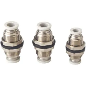 SMC Type PM Series Straight Pneumatic Push in 1/4 Bulkhead Union Brass Air Fittings thumbnail-3