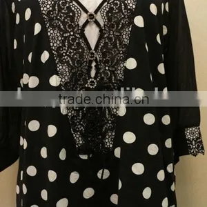 Ladies Printed Fashion Blouse With Back Branches Cotton and Chiffon thumbnail-2
