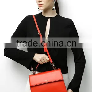 Hot Selling Wholesale New Fashion Red Genuine Leather Handbag / Leather Bags Women Shoulder Bag/ Leather Satchel Bag Quality Choice thumbnail-3