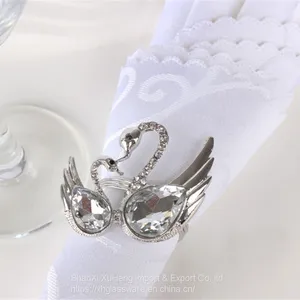 Luxury Crystal Rhinestone Diamond Swan Styles Napkin Ring For Party Wedding Table Decoration thumbnail-3