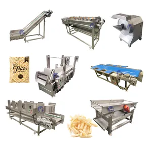 Full Automatic Banana Chips Potato Wedges Frozen French Fries Production Line Potato Chips Making Machine Price thumbnail-5
