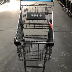 Customized Retail Store Hypermarket Shopping Trolley Cart Zinc Then Powder Coating Surface thumbnail-5