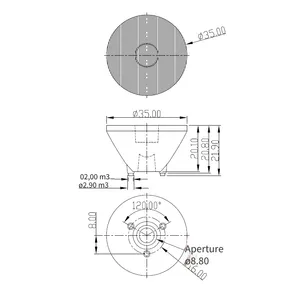 Led Medical Inspection Lamp, Instrument Detection Lamp, Rectangular Light Spot, 2*5 Degrees, 35mm in Diameter, With Foot Positioning, Led Lens thumbnail-3