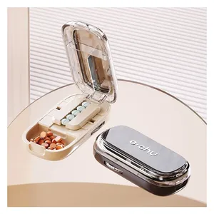 Large Capacity Portable Travel Pill Box Double Sided Separate Containers for Vitamins & Medicine Plastic Daily Pill Case thumbnail-1