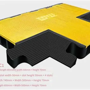 Jiulei Brand Jl-xc-4c1 Road Surface Cable Cover Plate. Dimensions: Length 800mm × Width 500mm × Height 70mm. Inside the Grooves: Groove Width 50mm × Groove Height 50mm × 4 Grooves thumbnail-5
