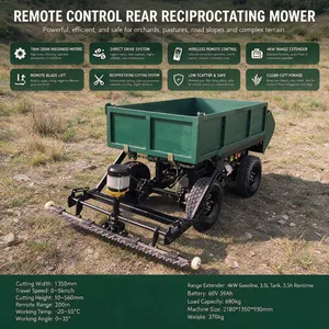 Electric Remote Control Robotic Lawn Mower for Orchard Ground Cover Management and Forage Harvesting thumbnail-3