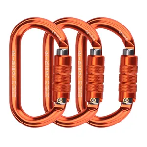 O Type Screw Gate Carabiner 25kN CE Safety Carabiner 7075 Aluminum Alloy Locking Carabiner for Rock Climbing Mountaineering Aerial Work Rescue thumbnail-5