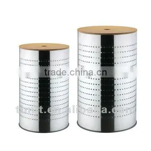 Superior Quality Stainless Steel Round Shape Laundry Basket Set thumbnail-1