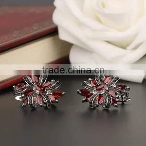 925 Sterling Silver Garnet Earring English Lock Wholesale Hongkong&China thumbnail-1