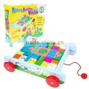 2015 Toddler Wooden Building Block Vehicle Pull and Push Toys thumbnail-1