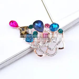 Colorful Fashion Jewelry Rhinestone Brooch Flower With Pin thumbnail-5
