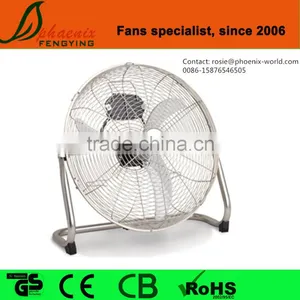 16 Inch Big Motor Strong Wind High Velocity Chromed Metal Floor Fan thumbnail-2