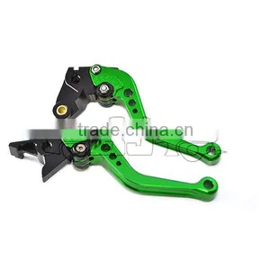 BJ-LS-002 Custom Green Short Motorcycle Cnc Clutch Brake Levers for ZX6R / ZX636R / ZX6RR thumbnail-3