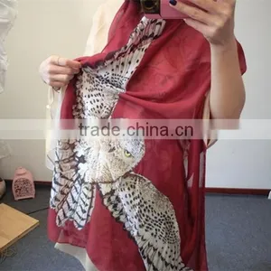 New Design Autumn Fantasy Bright and Soft Voile Shawl Scarf thumbnail-2