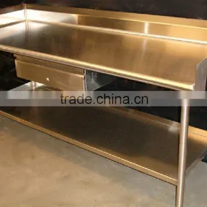 2-layer Stainless Steel Kitchen Working Table With Drawer & Backsplash thumbnail-1