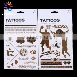 Temporary Gold Silver Body Tattoos 15*20CM Flash Tattoos Wholesale thumbnail-1