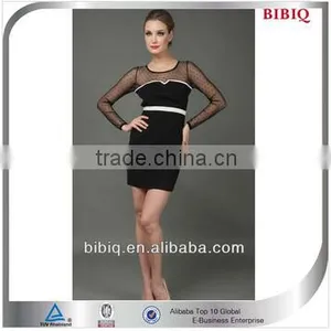 Fashion Sexy Black Long Sleeve Bodycon Dress thumbnail-1