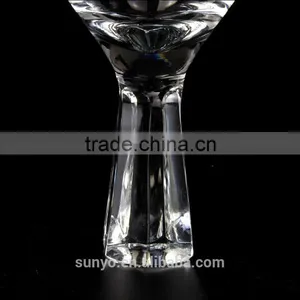 Blowning Clear Martini Glass With Heavy Thick Stem thumbnail-2