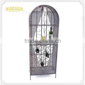 Wholesale Custom Free Standing Metal Antique Metal Cast Iron Wine Racks thumbnail-3