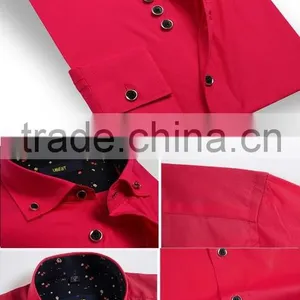 100 Cotton 2015 Men Shirts New Pattern Shirts With Check Design thumbnail-2