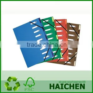 Polypropylene 8 Compartments A4 Multipart File Folder With Flaps and Elastic Straps thumbnail-1