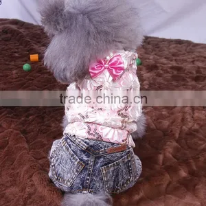 Sequins Yarn Washing Water Cowboy Denim Cloth Dog Four-legs Clothes thumbnail-1