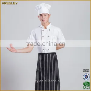 Presley Oem Hot Sell Latest Cheap Short Sleeve Stylish Chef Cook Uniform Man thumbnail-5