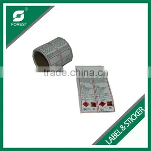 HIGH QUALITY ART PAPER WARNING LABELS WITH FULL COLOR PRINTING CHEAP STICKERS ROLL FOR CHEMICALS thumbnail-4