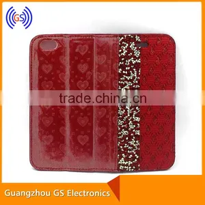 Leather Flip Phone Cover Bling Bling Rhinestone Case For HTC Desire 728 828 thumbnail-2