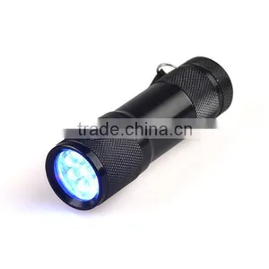 9 Led 365nm uv Flashlight for Detecting Fluorescer in Cosmetics and Baby Stuff, Counterfeit Banknotes, Minerals, Diamonds thumbnail-2
