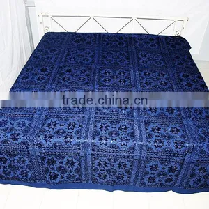 Blue Mirror Embroidered Bedsheets thumbnail-1