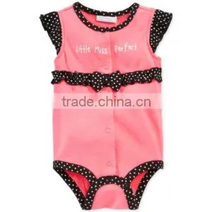 China Manufacturer Wholesale Baby Girls Printed Ruffle Sleeve Sweet Bow Romper thumbnail-1