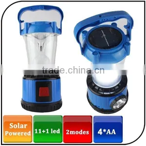 Solar Powered 11+1 Led Plastic Two Modes Power Bank Function Solar Camping Light With USB Port thumbnail-1