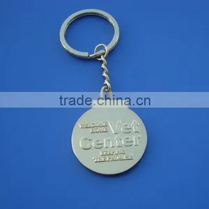 Gold Round Coin Vet Center Embossed Logo Key Holder thumbnail-1