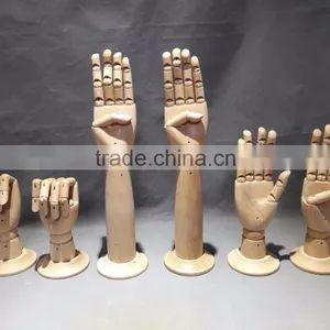 25cm Height Female Right Wooden Hand Beech Wood With Round Wooden Base thumbnail-6